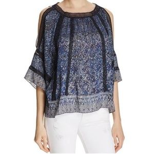 Elie Tahari Mika Cold-Shoulder Silk Blend top / S
